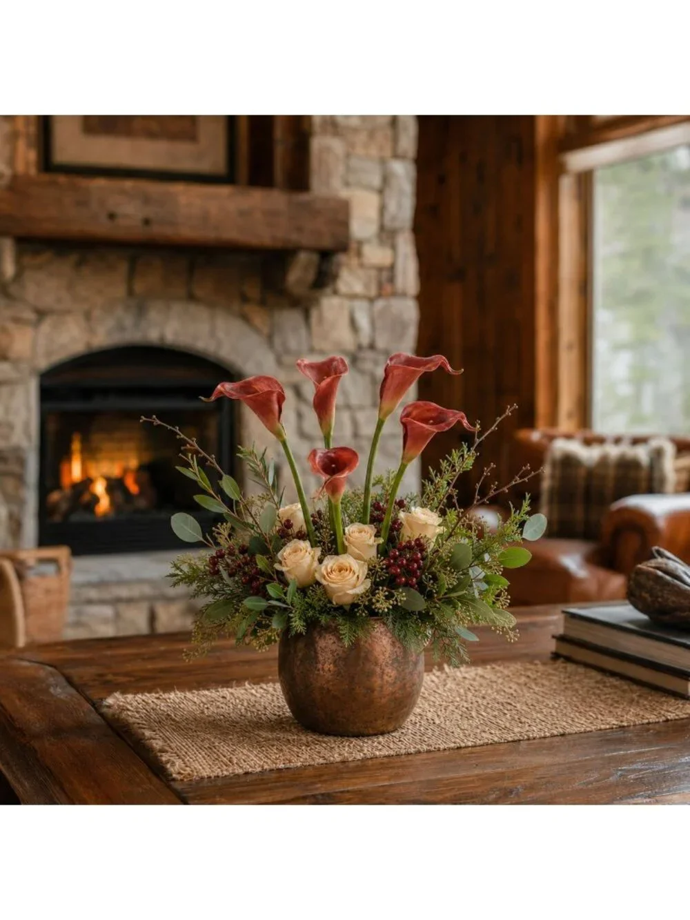 Terracotta Artificial Calla Lily Stems Set of 5 13 Inch Faux Flowers for Rustic